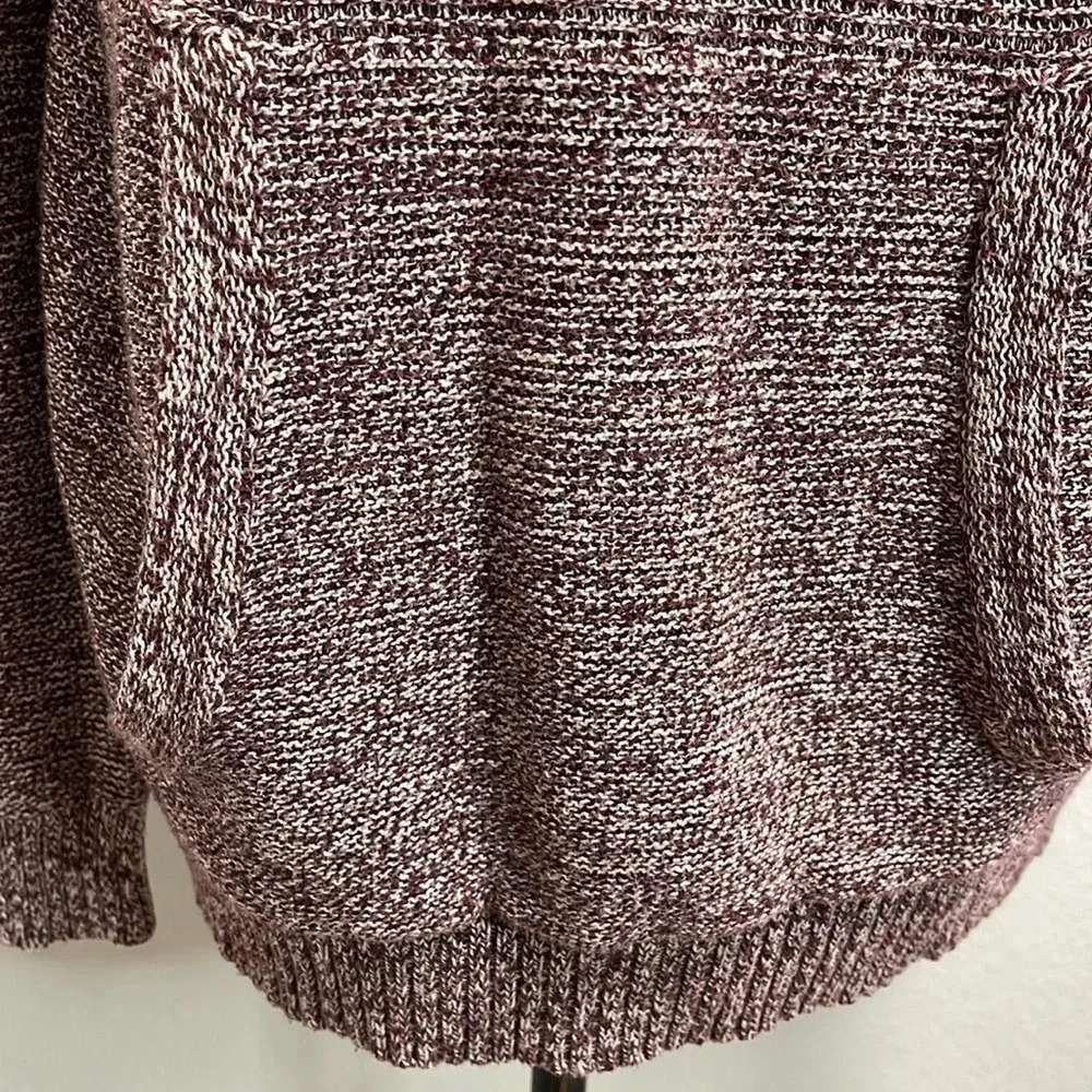 Aeropostale Women Burgundy/White Hooded Knit Sweater MEDIUM - Picture 2 of 5